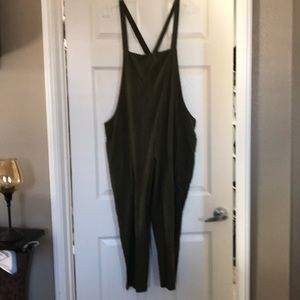 Olive relaxed fit overalls